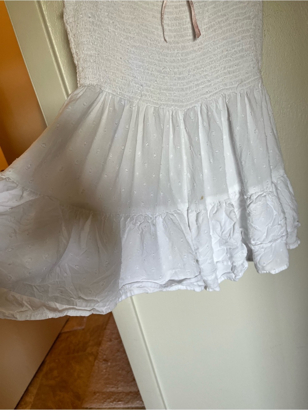 Kimchi Blue White Smocked Tiered Romper - Picture 4 of 5